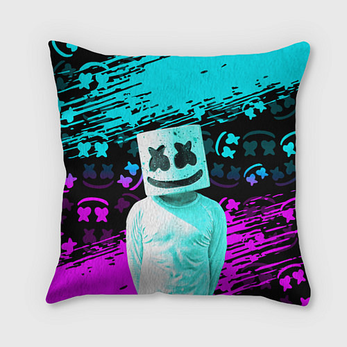 Подушка квадратная Fortnite Marshmello / 3D-принт – фото 1