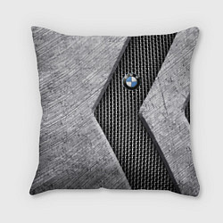 Подушка квадратная BMW - emblem - metal - texture