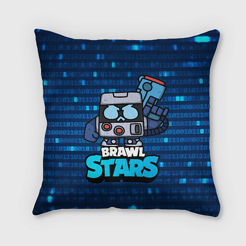 Подушка квадратная Virus 8 bit brawl stars Blue / 3D-принт – фото 1