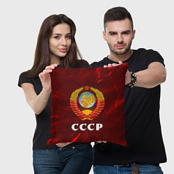 Подушка квадратная СССР USSR, цвет: 3D-принт — фото 2