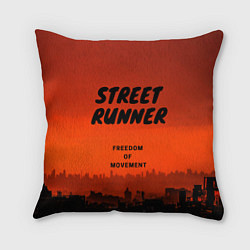 Подушка квадратная Street runner, цвет: 3D-принт