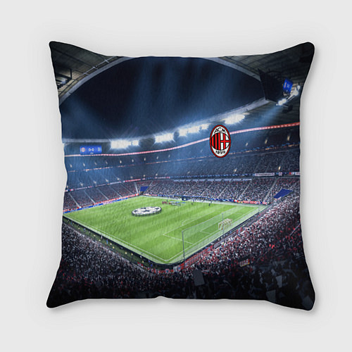 Подушка квадратная FC MILAN / 3D-принт – фото 1