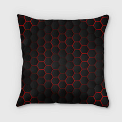 Подушка квадратная 3D black & red, цвет: 3D-принт