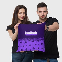 Подушка квадратная TWITCH ТВИЧ, цвет: 3D-принт — фото 2