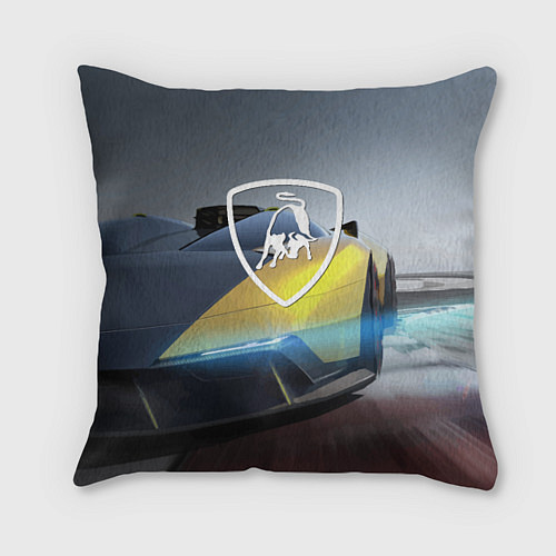 Подушка квадратная Lamborghini - Italy / 3D-принт – фото 1
