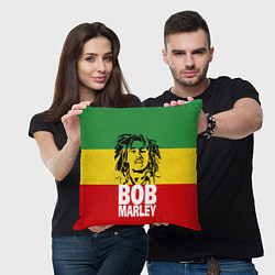 Подушка квадратная Bob Marley, цвет: 3D-принт — фото 2