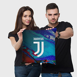 Подушка квадратная JUVENTUS ЮВЕНТУС, цвет: 3D-принт — фото 2