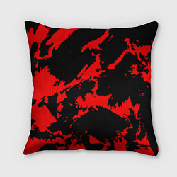 Подушка квадратная Красный на черном, цвет: 3D-принт