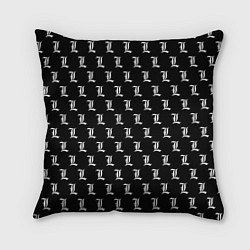 Подушка квадратная Эл паттерн черный, цвет: 3D-принт