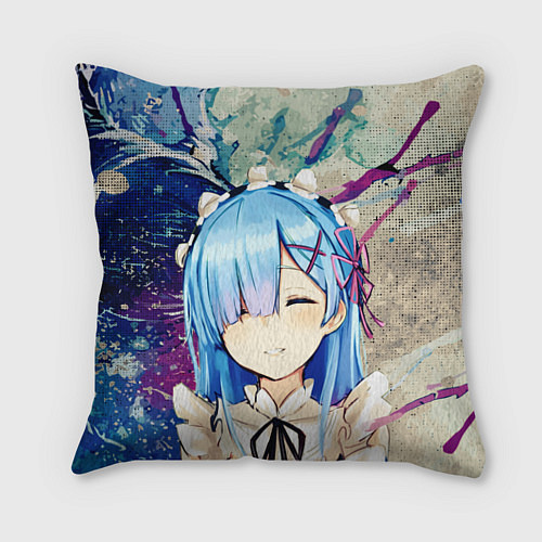 Подушка квадратная Re: Zero Жизнь с нуля / 3D-принт – фото 1
