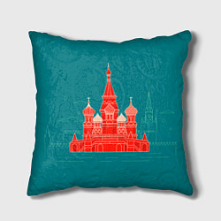 Подушка квадратная Москва цвета 3D-принт — фото 1