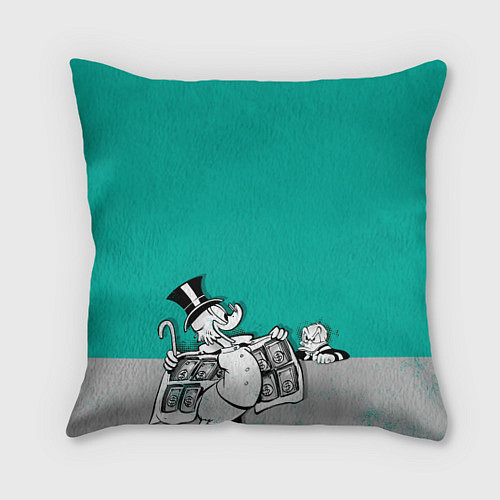 Подушка квадратная Скрудж и Дональд / 3D-принт – фото 1