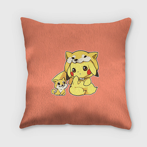 Подушка квадратная Pikachu Pika Pika / 3D-принт – фото 1