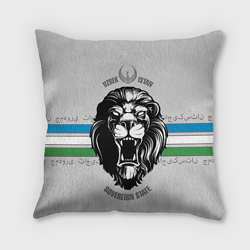 Подушка квадратная Узбекистан / 3D-принт – фото 1