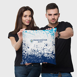 Подушка квадратная Manchester City, цвет: 3D-принт — фото 2