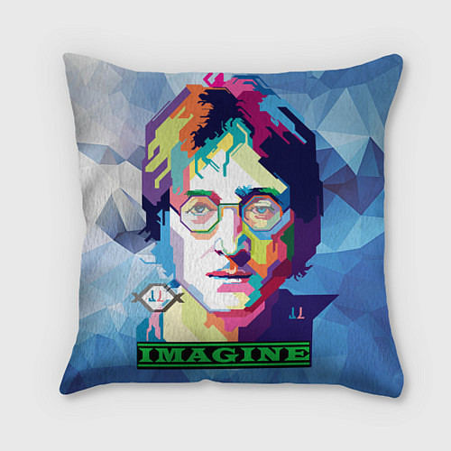 Подушка квадратная Джон Леннон Imagine / 3D-принт – фото 1