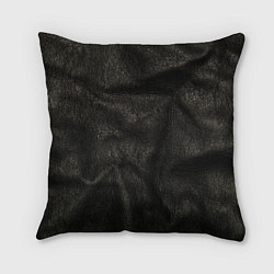 Подушка квадратная Черная кожа, цвет: 3D-принт