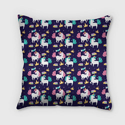 Подушка квадратная Unicorn pattern
