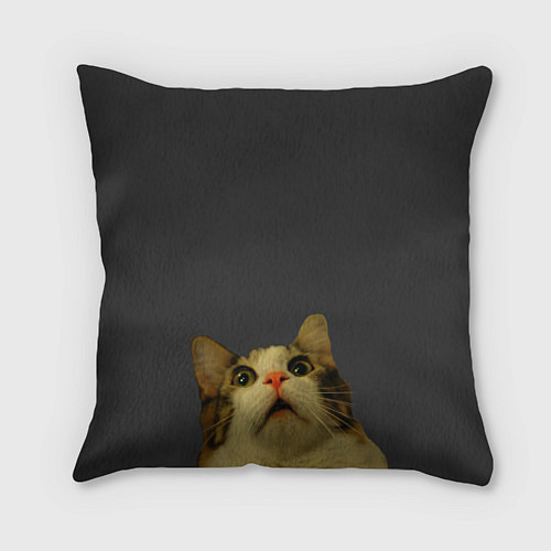 Подушка квадратная Коте смотрит вверх / 3D-принт – фото 1
