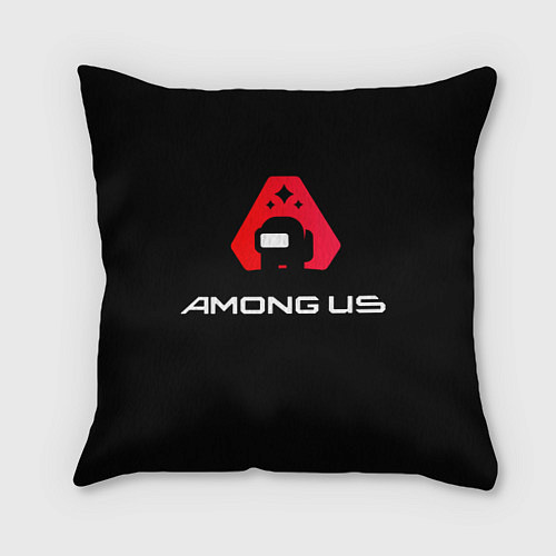 Подушка квадратная Among Us Логотип / 3D-принт – фото 1
