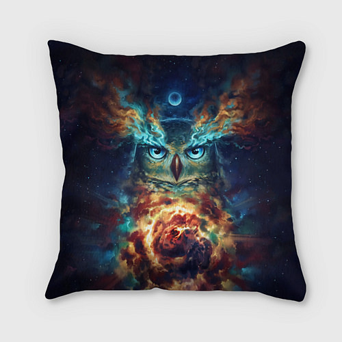 Подушка квадратная Сова Космос / 3D-принт – фото 1
