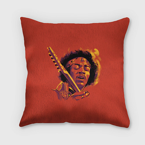 Подушка квадратная Джимми Хендрикс / 3D-принт – фото 1