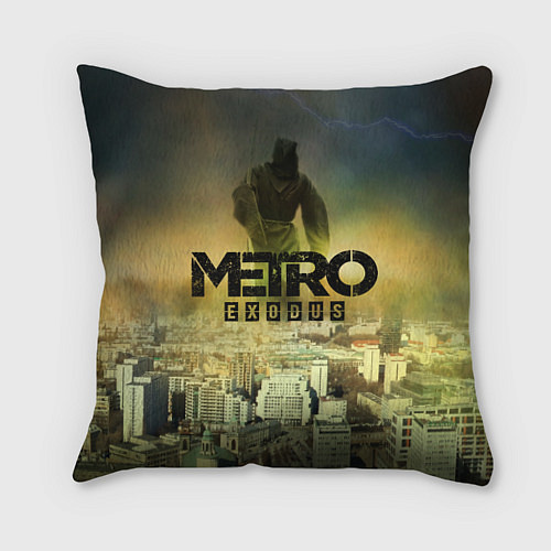 Подушка квадратная Metro logo / 3D-принт – фото 1