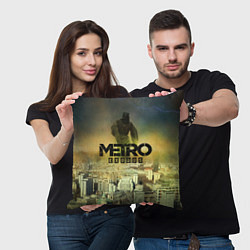 Подушка квадратная Metro logo, цвет: 3D-принт — фото 2