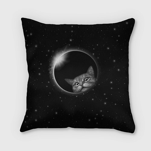 Подушка квадратная Кот в Космосе / 3D-принт – фото 1