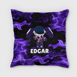 Подушка квадратная BRAWL STARS EDGAR, цвет: 3D-принт
