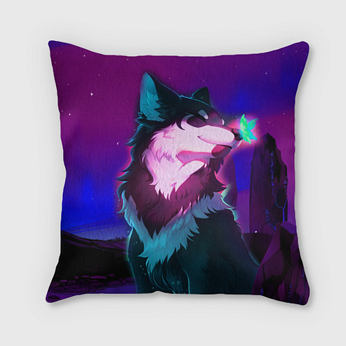 Подушка квадратная Сказочный волк / 3D-принт – фото 1
