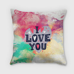 Подушка квадратная Love, цвет: 3D-принт