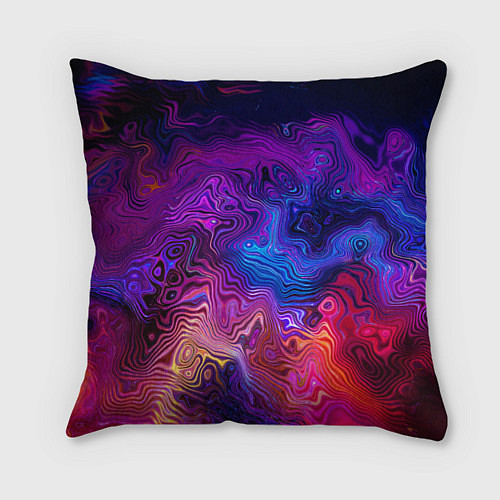 Подушка квадратная НЕОНОВЫЕ РАЗВОДЫ / 3D-принт – фото 1