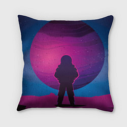 Подушка квадратная Космонавт на лиловой планете, цвет: 3D-принт