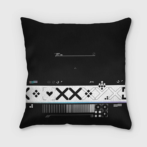 Подушка квадратная Desert Eagle: Printstream Black / 3D-принт – фото 1