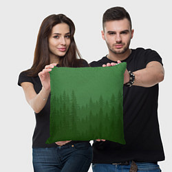 Подушка квадратная Зеленый Лес, цвет: 3D-принт — фото 2