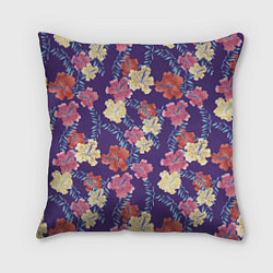 Подушка квадратная Весенний узор из цветов, цвет: 3D-принт