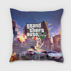 Подушка квадратная ЭКШЕН Grand Theft Auto V, цвет: 3D-принт