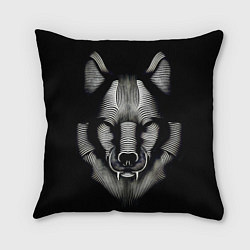 Подушка квадратная Волк из волнистых линий, цвет: 3D-принт