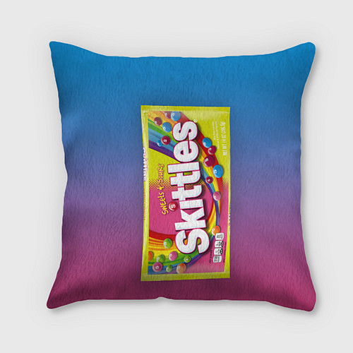 Подушка квадратная Skittles Желтый / 3D-принт – фото 1