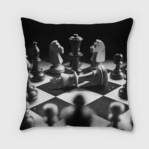 Подушка квадратная Шахматы / 3D-принт – фото 1