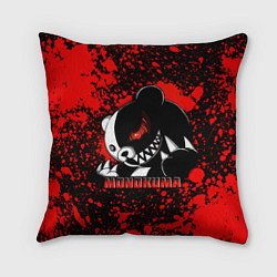 Подушка квадратная MONOKUMA МОНОКУМА BLOOD, цвет: 3D-принт