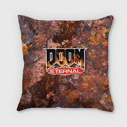 Подушка квадратная DOOM Eternal логотип, цвет: 3D-принт