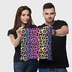 Подушка квадратная Neon Leopard Pattern, цвет: 3D-принт — фото 2