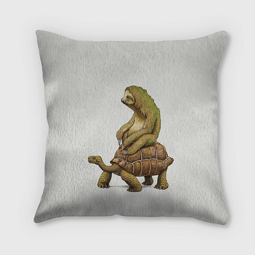 Подушка квадратная Тише едешь А впрочем / 3D-принт – фото 1