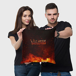 Подушка квадратная Valheim огненный лого, цвет: 3D-принт — фото 2