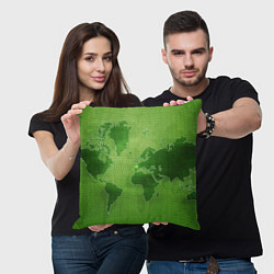 Подушка квадратная Карта мира, цвет: 3D-принт — фото 2