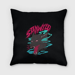 Подушка квадратная Волк StayWild, цвет: 3D-принт