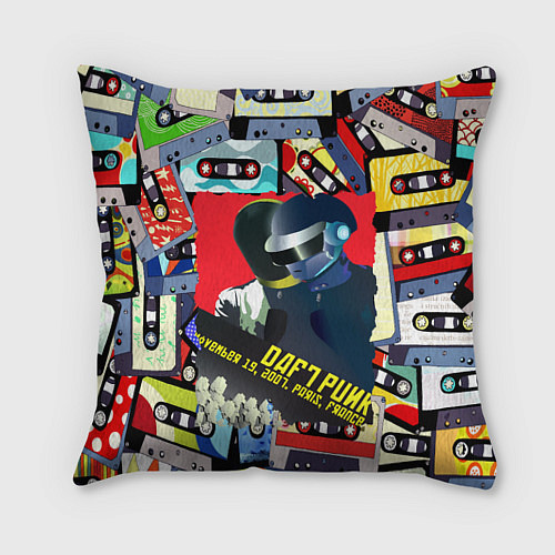 Подушка квадратная Daft Punk Records / 3D-принт – фото 1
