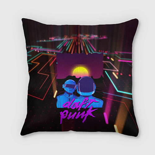 Подушка квадратная Daft Punk Electrix / 3D-принт – фото 1